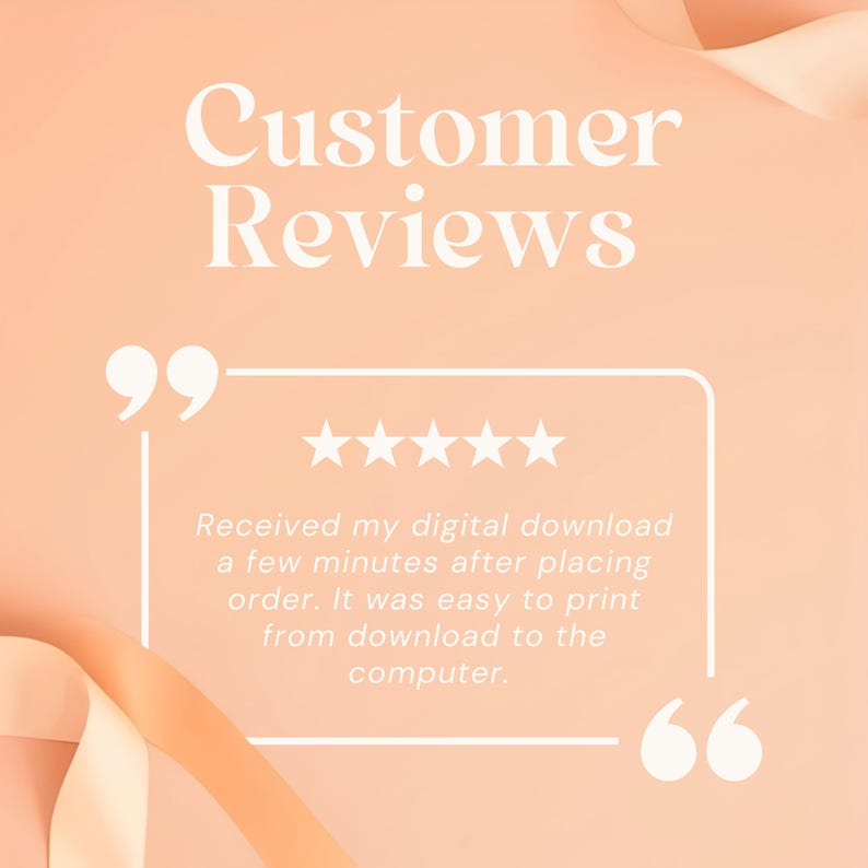 Customer review slide showing five star feedback for editable wedding invitation template