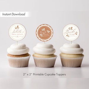 Bridal Shower Party Viva La Novia Cupcake Topper, modello stampabile arredamento a tema Fiesta messicana, adesivi per addio al nubilato download modificabile