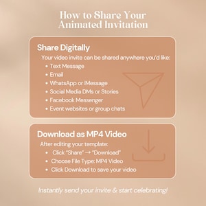 How to share animated wedding invitation via text message WhatsApp email social media and wedding websites