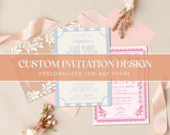 Diseño de invitación personalizado, invitación temática personalizada (descarga digital)