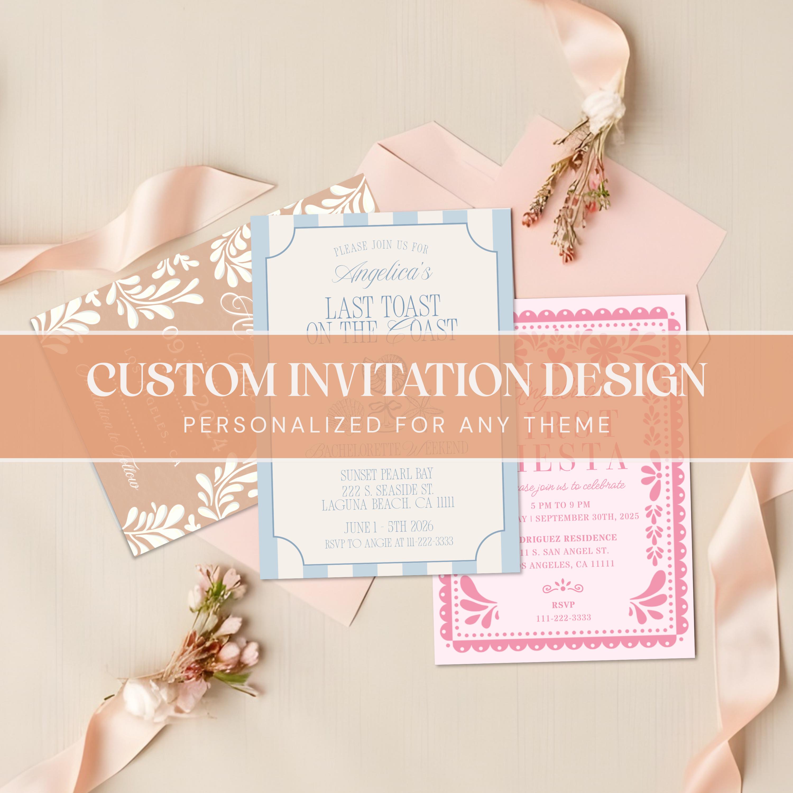 Custom Invitation Design, Personalized Theme Invite (digital Download ...