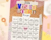 2026 Vision Board Bingo Card Template | Editable Canva Design | Manifestation Yearly Goals | Printable 8.5x11