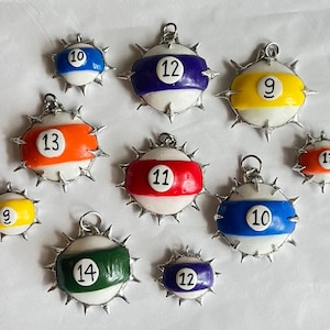 Soldered billiard ball necklace / Billiard ball jewelry / Pool ball necklace / Unique statement necklace / Soldered pendan / 9 ball necklace