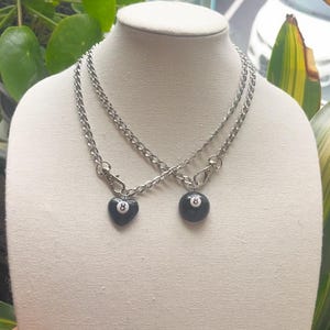 8 ball statement necklace / Front clasp necklace / 8 ball necklace / Billiard ball necklace / Pool ball jewelry / Alt necklace