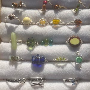 Mystery wire wrapped rings, stackable rings, statement rings / mystery ring pack / ring pack / ring set / customizable rings / y2k rings