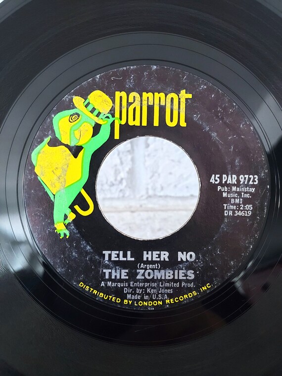 1960s the Zombies “tell Her No” 45 RPM Vinyl | Classic British Invasion Era Single - Etsy
