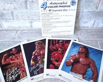 1990 WWF Color Prints, Vintage WWF Photo Series 5, Macho Man Print, Ultimate Warrior