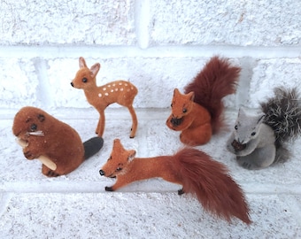 素敵でユニークな Wagner Kunstlerschutz Handwork 10 Flocked West Made Animals アンティーク雑貨