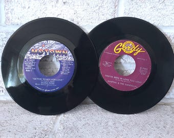 Diana Ross Martha and Vandellas Vintage 45 Records, Motown Girl Groups Albums