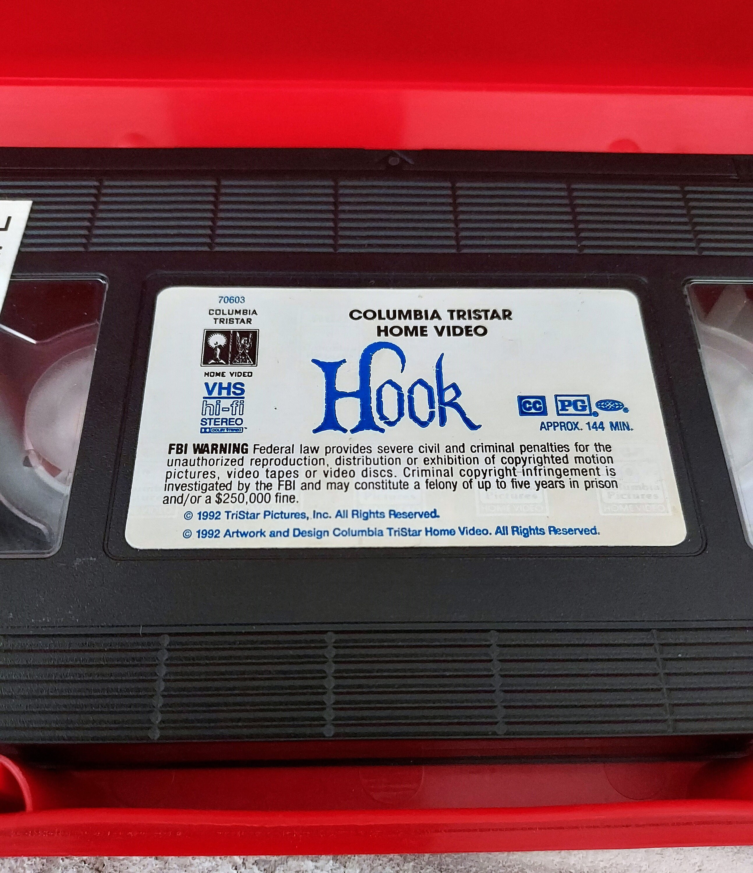 Ultra Rare Hook Red Clamshell VHS Hook VHS in Red Rental Etsy