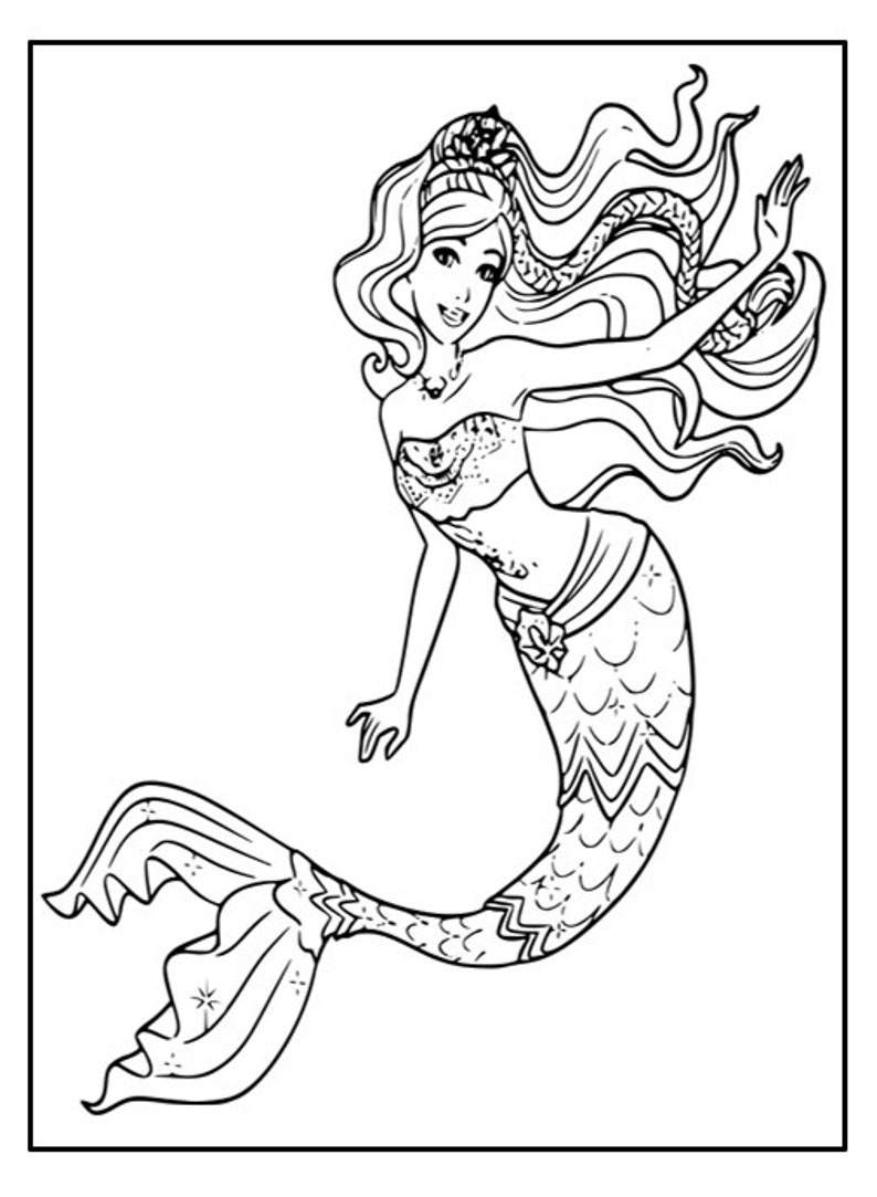 Mermaid Fun Colouring Activity Sheets for Kids Children 50 Unique Pages ...