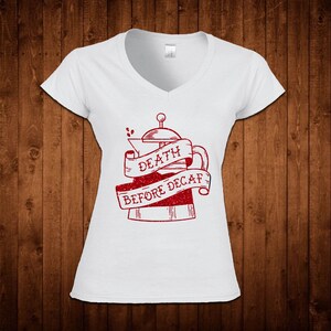 Death before Decaf svg cut file, coffee SVG sayings, coffee shirt svg, designs for silhouette, coffee pot decal, coffee lover svg