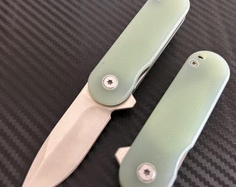 Emerald Green Mini Folding Pocket Knife: Ball Bearing, Stainless Steel Blade