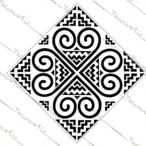 Heart Tile Design // Hmong Design // SVG PNG JPEG //