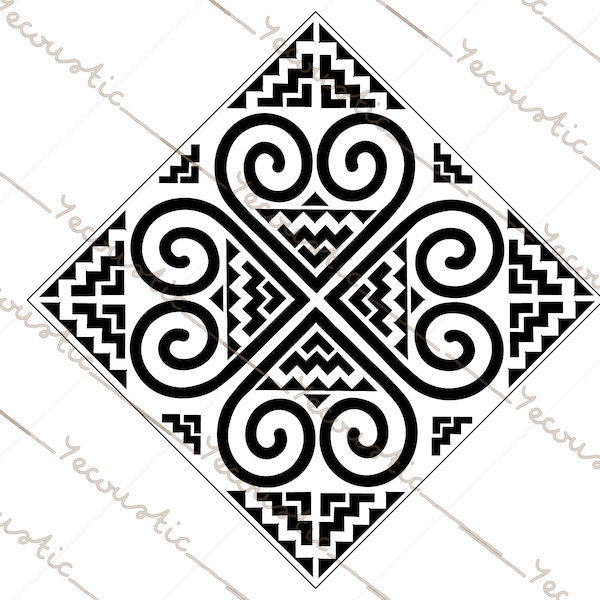 Heart Tile Design // Hmong Design // SVG PNG JPEG //