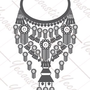 Flowering Hmong Necklace Design (Xauv Paj)