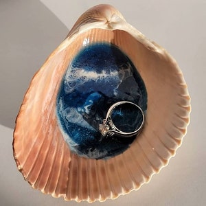 Cockle Shell Resin Ocean Waves Trinket Dish