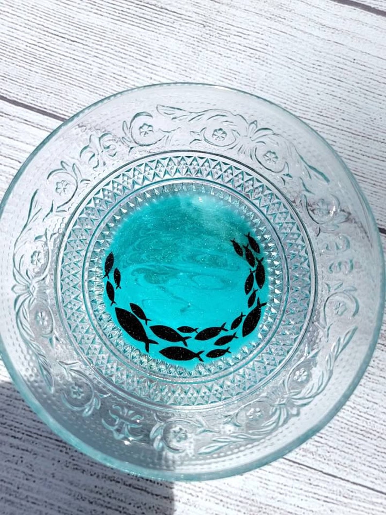 Ocean Fish Resin Glass Trinket Dish Etsy