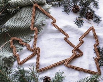 Macrame Christmas tree Christmas decoration decoration Christmas gift gift Christmas star shape cotton yarn metal star window decoration