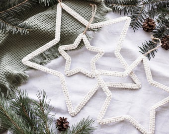 Macrame star Christmas decoration decoration Christmas gift gift Christmas woman star shape cotton yarn metal star window decoration