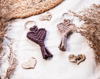 Makramee Schlüsselanhänger Herzform Taschenanhänger Anhänger Accessoire Geschenkidee Geschenk Ostergeschenk Geschenk zum Muttertag