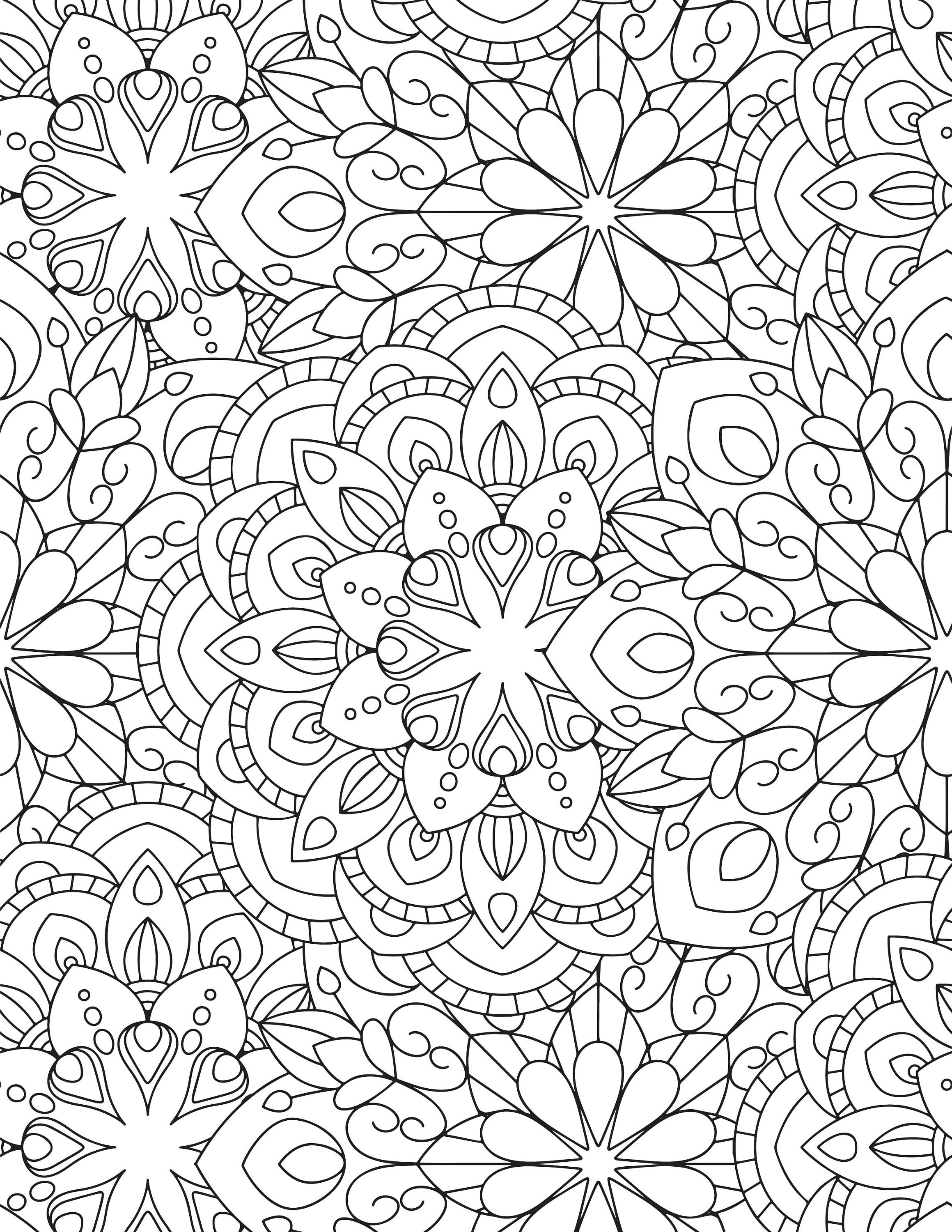 Floral Mandela Coloring Book Page, Printable Adult Coloring Book Page ...