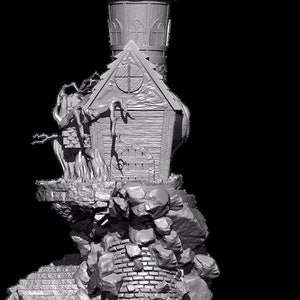Haunted Hut: Witchcraft Fantasy Dice Tower by Slope3D