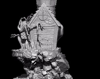 Haunted Hut: Witchcraft Fantasy Dice Tower by Slope3D