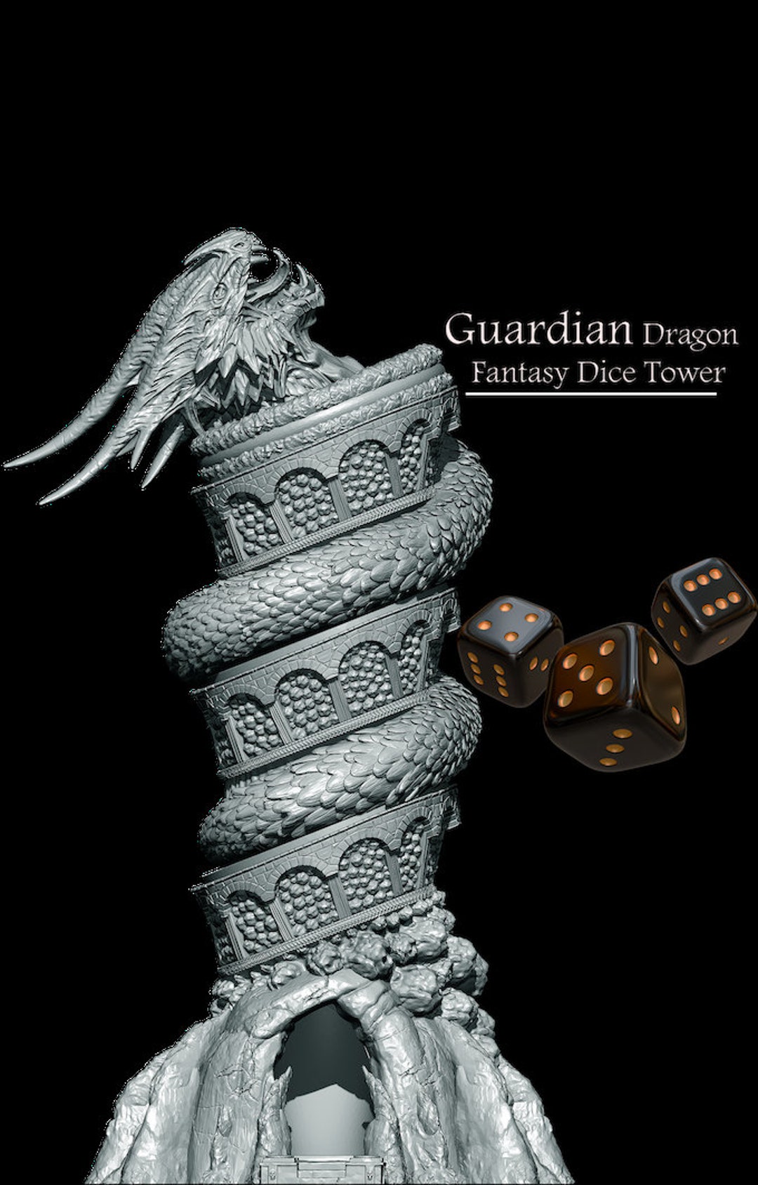 Guardian Dragon Fantasy Dice Tower by Slope3d Etsy
