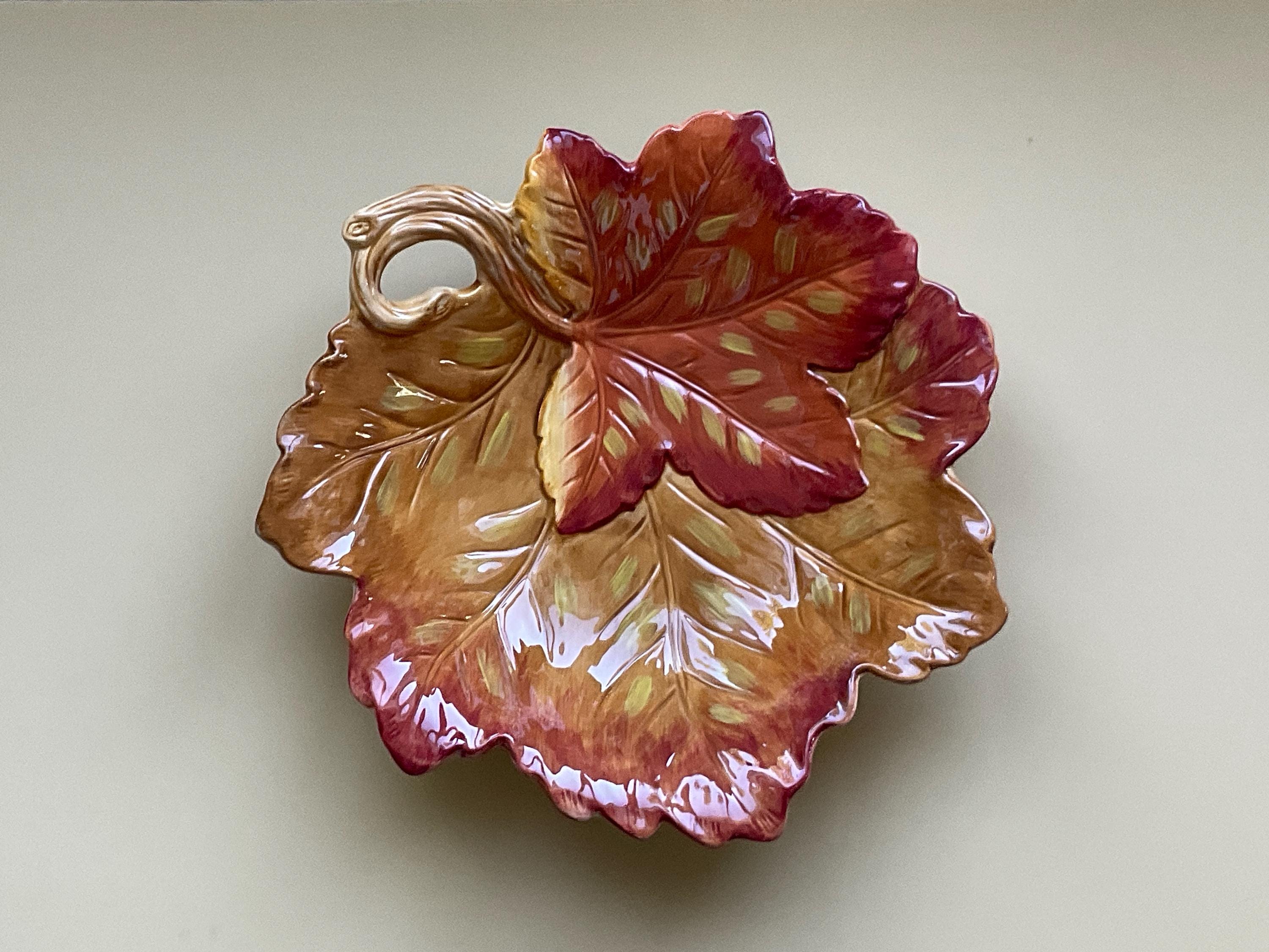 NEW Vintage Fitz and Floyd Harvest Bowl: Large Autumn Leaf