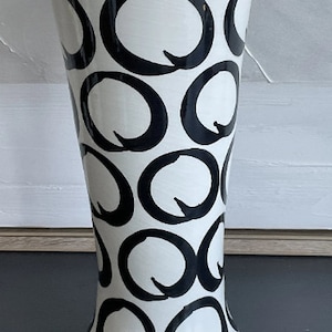 Vintage Bitossi Vase Black & White Floral Glazed Ceramic Vase Mid Century Modern Art Pottery Vintage Home Decor Italy 1980s image 6