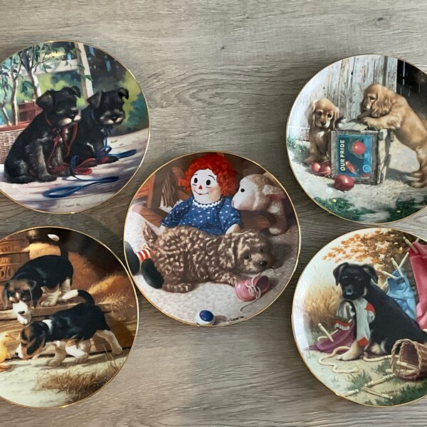 Jim Lamb Puppy Plates Etsy