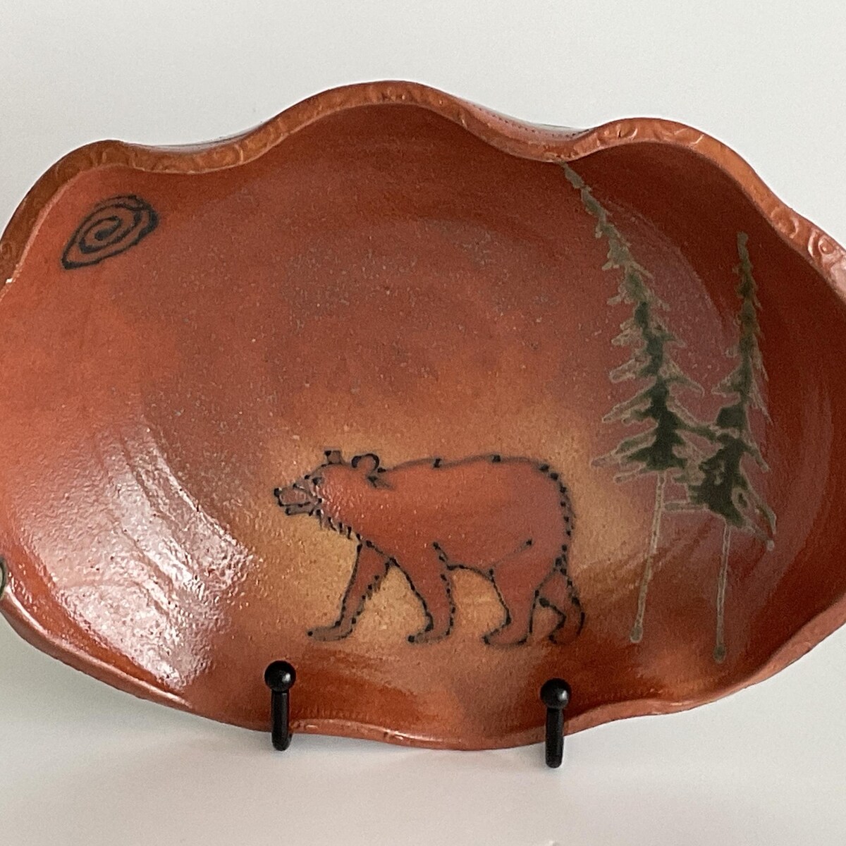 Pottery Serving Plates & Bowl Rustic Moose Plate Farmhouse Terracotta Floral Plate Cabin Bear Oval Bowl Forrest Setting Woodland Home Decor - Etsy