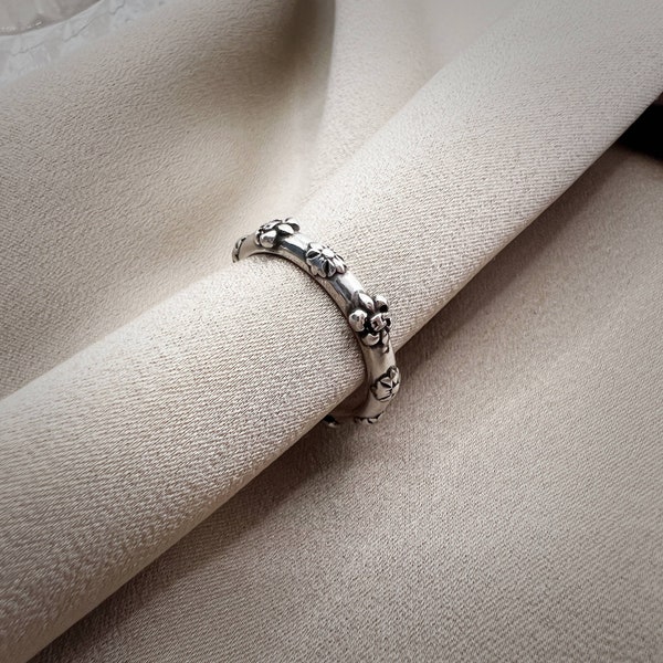 Fleur De Lis Silver Ring, Adjustable Silver Ring, Open Ring, Stackable Ring, Adjustable Ring, Valentine Gift, Gift for Her/Him
