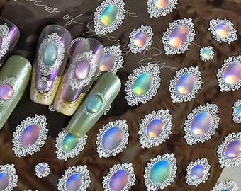 Adesivi per unghie delicati, decalcomanie per unghie, adesivi per unghie autoadesivi, adesivi per nail art, ciondoli per unghie, adesivi per manicure, unghie fai da te