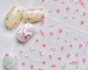 Small Flowers Nail Stickers, Tiny Flowers Nail Decals, Floral Nail Art Stickers, Floral Stickers For Nails, Floral Nail Decal, DIY Nails