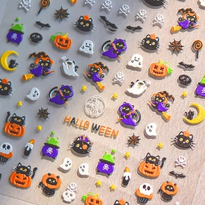 Halloween Nail Stickers, Halloween Nail Decals, Halloween Nail Art Stickers, Pumpkin Nail Stickers, Hallowen Nail Art, Halloween Manicure