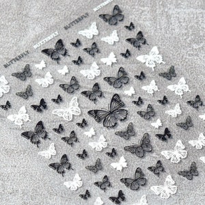 Butterfly Nail Stickers, Butterfly Nail Decals, Nail Art Decal, Designer Nail Stickers, 5D Embossed, DIY Nails