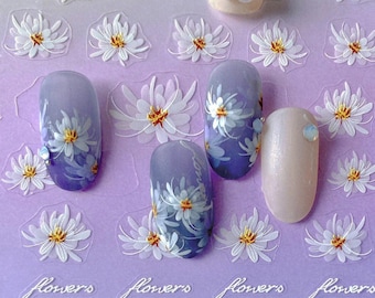 Pegatinas de flores para uñas, calcomanías de flores para uñas, pegatinas 3D para uñas, arte de uñas, uñas DIY
