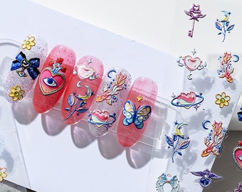 ボヘミアンネイルステッカー、ボヘミアネイルデカール、マニキュアステッカー、ネイルデカールアート、3Dネイル、5Dネイル、DIYネイル