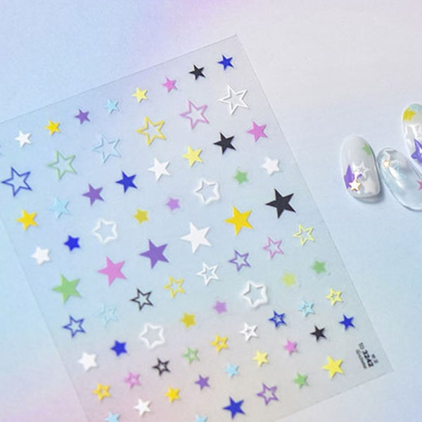 Star Nail Stickers, Star Nail Decals, Star Nail Designs, Star Nail Art, Nail Supplies, DIY Nails