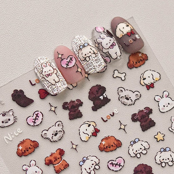 Dog Nail Art Etsy