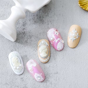 Sculpture Nail Stickers, Nail Decal Art, Nail Designer Sticker, 5D Embossed, Manicure Stickers, DIY Nails