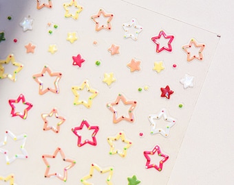 Cute Stars Nail Stickers, Star Nail Decals, Star Nail Charms, Nail Art Sticker, Star Nail Design, Manicure Sticker, DIY Nails