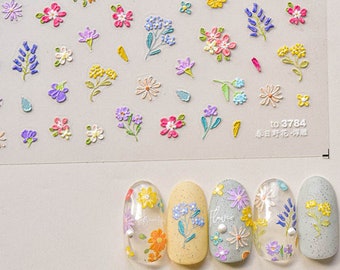Lentebloem nagelstickers, bloemen nagelstickers, lentebloemen nagelstickers, lente nagelontwerpen, bloem nagelstickers, doe-het-zelfnagels