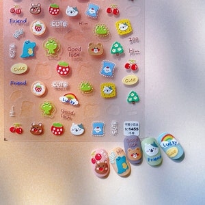 Cute Animal Nail Decals, Kawaii Nail Stickers, Kawaii Nail Decals, Animal Nail Stickers, Nail Design, Nail Supplies
