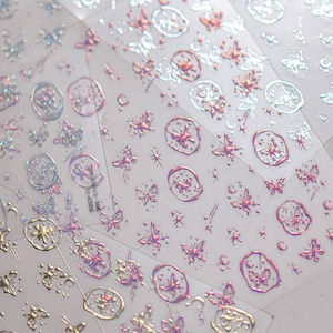 Gold Butterfly Nail Stickers, Gold And Silver Nail Sticker,Butterfly Nail Decals, Gold Nail Stickers, Self-Adhesive Nail Stickers
