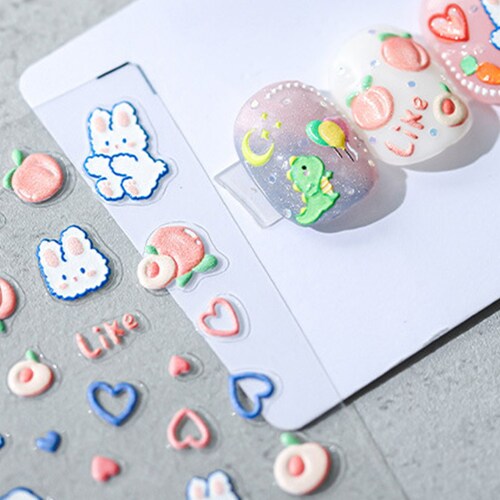 Kawaii Nail Stickers Nail Decals Cute Nail Stickers Rabbit - Etsy