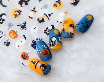 Halloween Nail Stickers, Halloween Nail Decals, Witch Nail Stickers, Spooky Nail Art, Nail Decal Art, DIY Nails