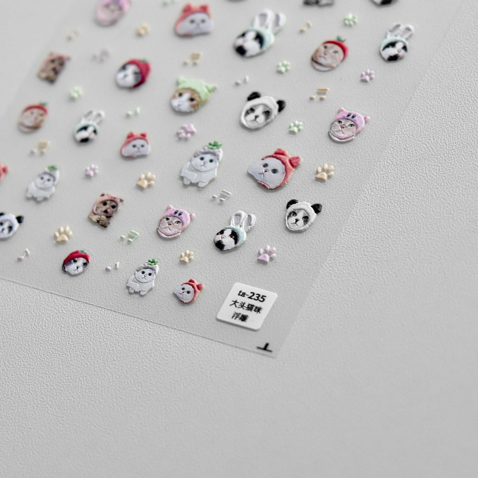 Cute Cat Nail Stickers, Cat Nail Decals, Kawaii Cat Nail Decals, 3D Nail Stickers, DIY Nails, Manicure Sticker